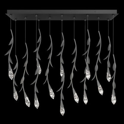 Modern Luxury Floating Branches Floral Crystal Chandelier with Rectangular Canopy