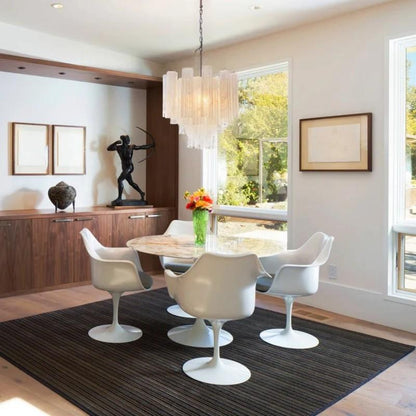 Edien Tube Chandelier- Alabaster white