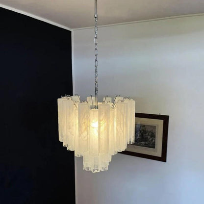 Edien Tube Chandelier- Alabaster white
