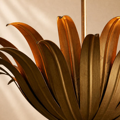 Myra Palm Leaf & Brass Pendant