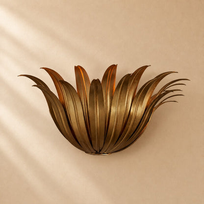 Myra Palm Leaf & Brass Sconce