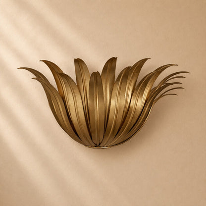 Myra Palm Leaf & Brass Sconce