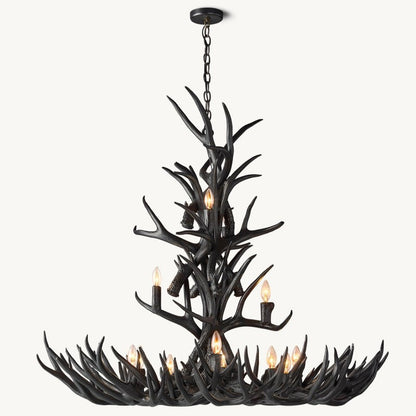 Natural Antler Chandelier 48"