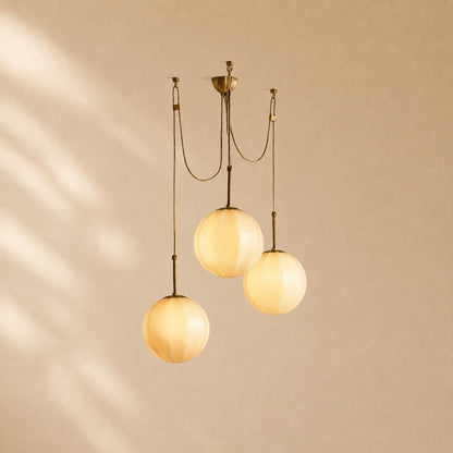 Nelly Multi-Globe Ribbed Opal Glass Chandelier