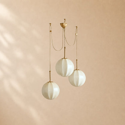 Nelly Multi-Globe Ribbed Opal Glass Chandelier
