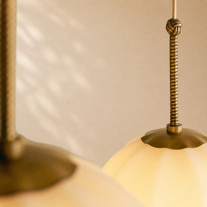 Nelly Multi-Globe Ribbed Opal Glass Chandelier
