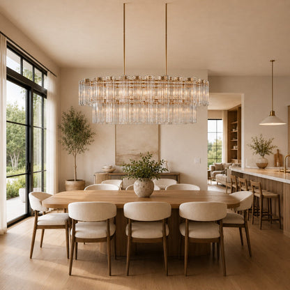 Delsie Art Glass Linear Chandelier