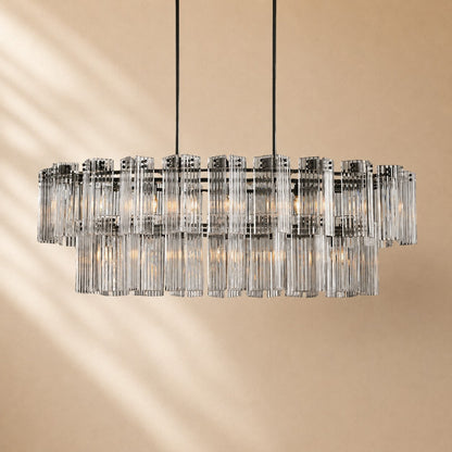 Delsie Art Glass Linear Chandelier