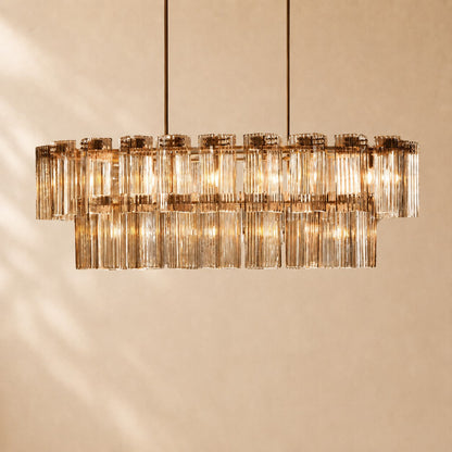 Delsie Art Glass Linear Chandelier