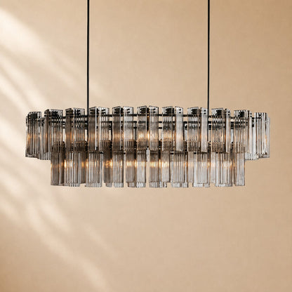 Delsie Art Glass Linear Chandelier