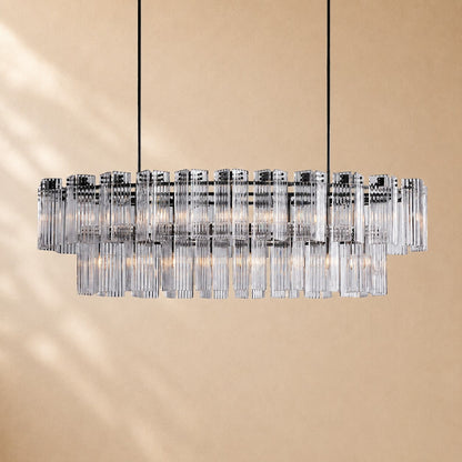 Delsie Art Glass Linear Chandelier