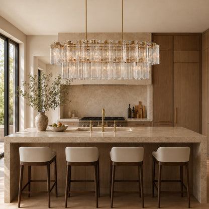Delsie Art Glass Linear Chandelier