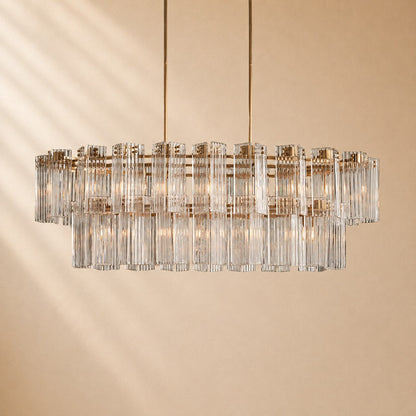 Delsie Art Glass Linear Chandelier