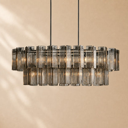 Delsie Art Glass Linear Chandelier
