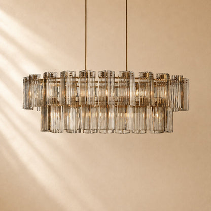 Delsie Art Glass Linear Chandelier