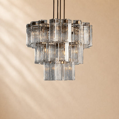 Delsie Art Glass Round Chandelier 38"