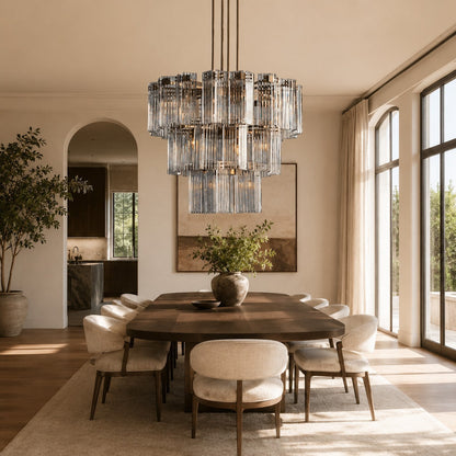 Delsie Art Glass Round Chandelier 38"