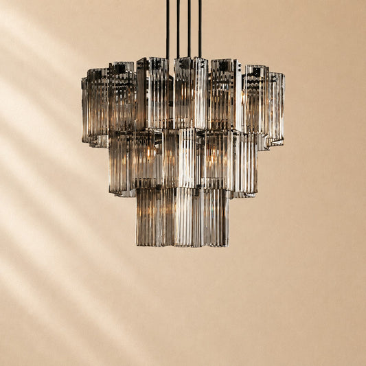 Delsie Art Glass Round Chandelier 38"