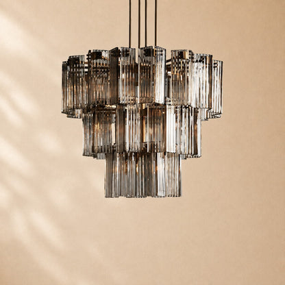Delsie Art Glass Round Chandelier 38"