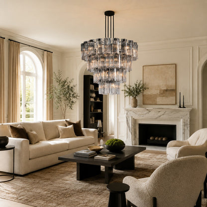 Delsie Art Glass Round Chandelier 48"