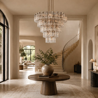 Delsie Art Glass Round Chandelier 60"