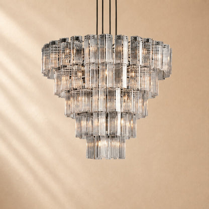 Delsie Art Glass Round Chandelier 60"