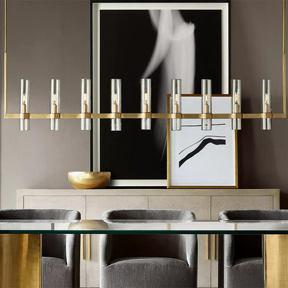 Rata Modern Fashion Glass Linear Chandelier 71"