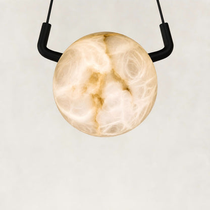Orbital Cluster Alabaster 6-Light Chandelier 27"D