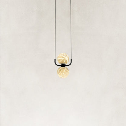 Orbital Cluster Alabaster 2-Light Pendant 4“D