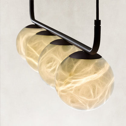 Orbital Cluster Alabaster 4-Light Linear Pendant 30"L
