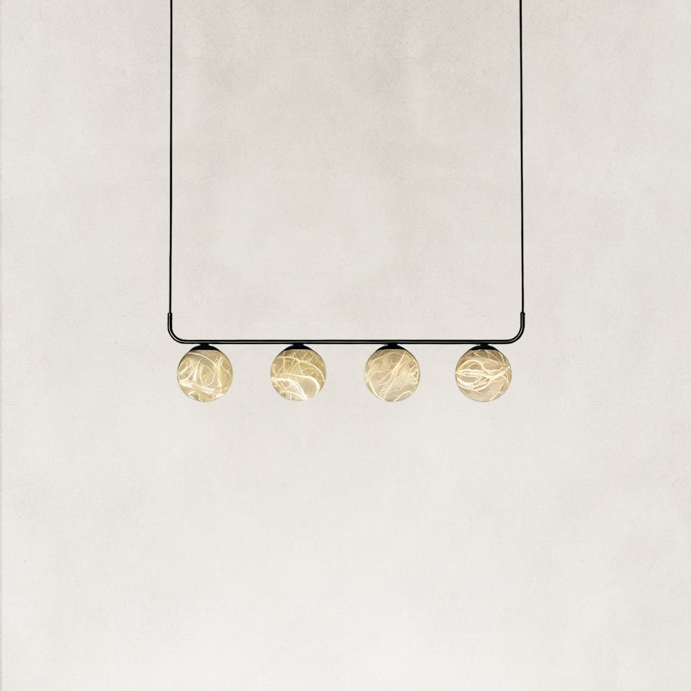 Orbital Cluster Alabaster 4-Light Linear Pendant 30"L