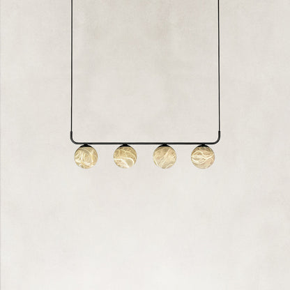 Orbital Cluster Alabaster 4-Light Linear Pendant 30"L