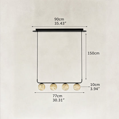 Orbital Cluster Alabaster 4-Light Linear Pendant 30"L