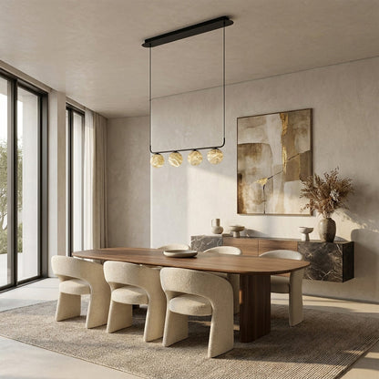 Orbital Cluster Alabaster 4-Light Linear Pendant 30"L