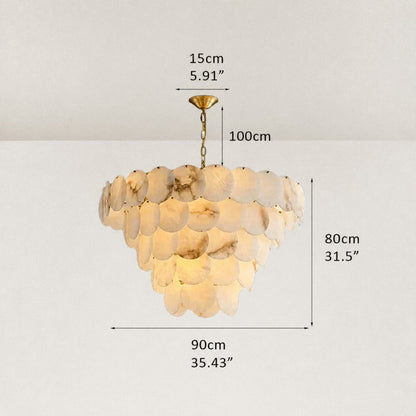 Oriella Grand Multi-Tier Alabaster Chandelier 35"D