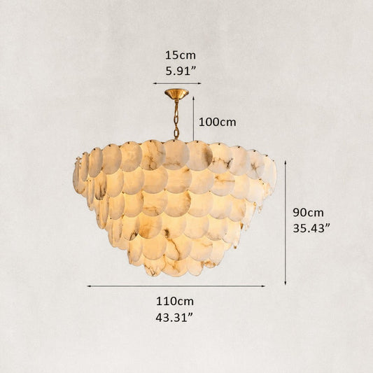 Oriella Grand Multi-Tier Alabaster Chandelier 43"D