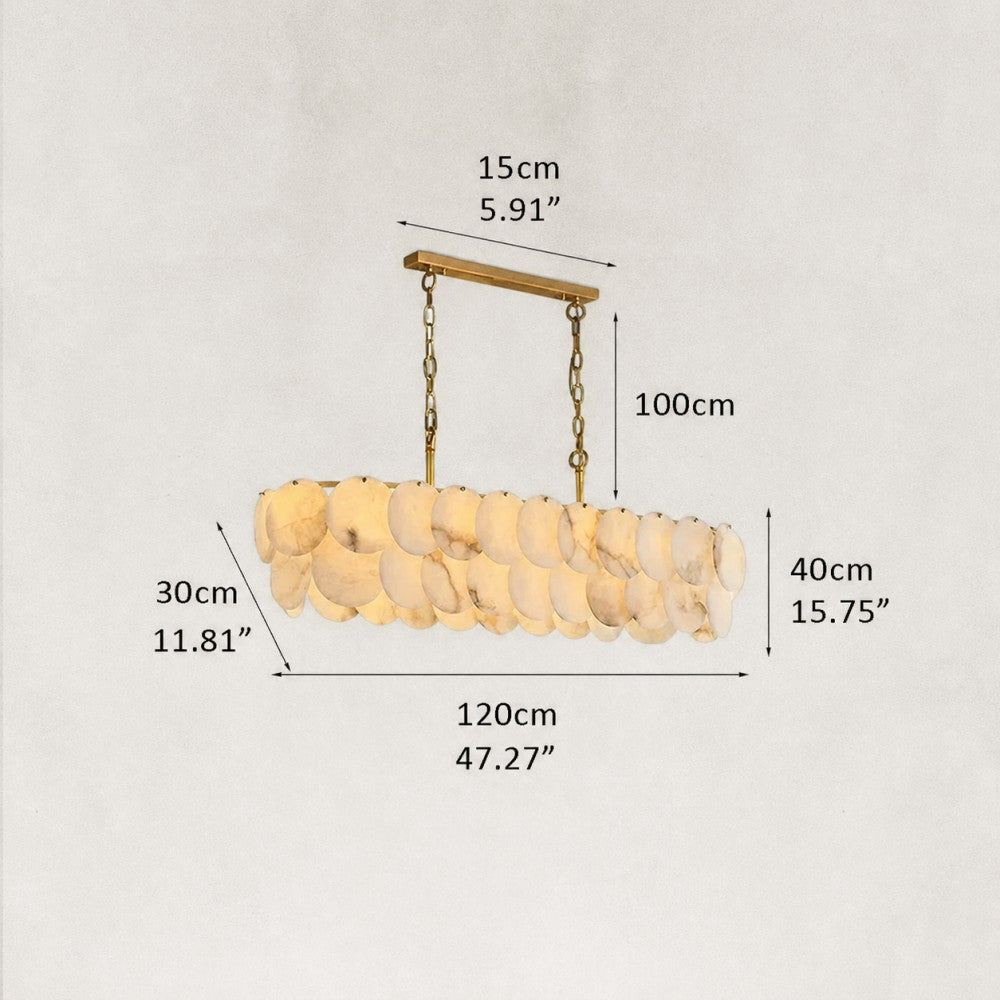 Oriella Grand Multi-Tier Alabaster Chandelier 47"W