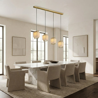 Orivan Alabaster 4-Light Cluster Dome Chandelier 36"W