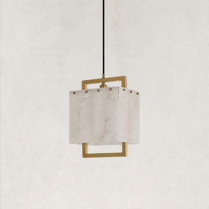 Orivan Alabaster 1-Light Cluster Dome Chandelier 12"D