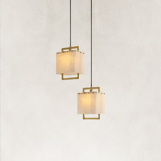 Orivan Alabaster 2-Light Cluster Dome Chandelier 6"D