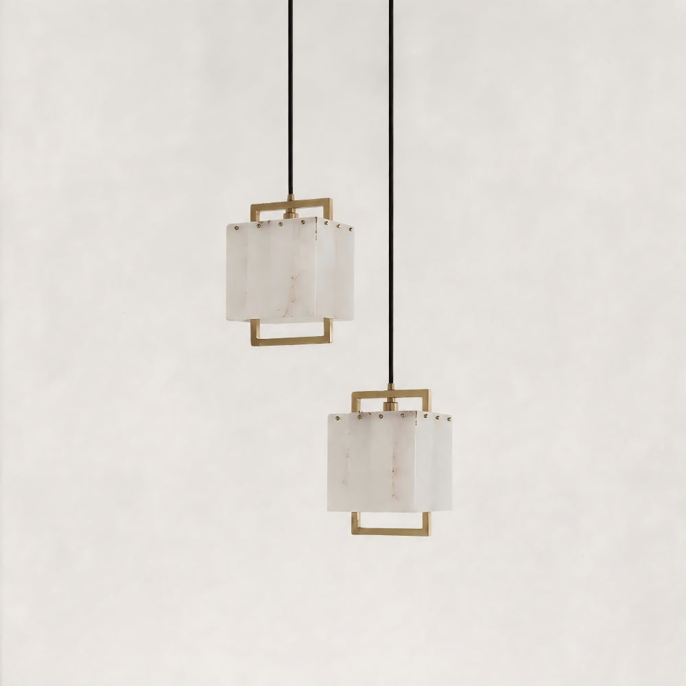 Orivan Alabaster 2-Light Cluster Dome Chandelier 6"D
