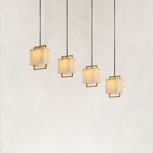 Orivan Alabaster 4-Light Cluster Dome Chandelier 36"W