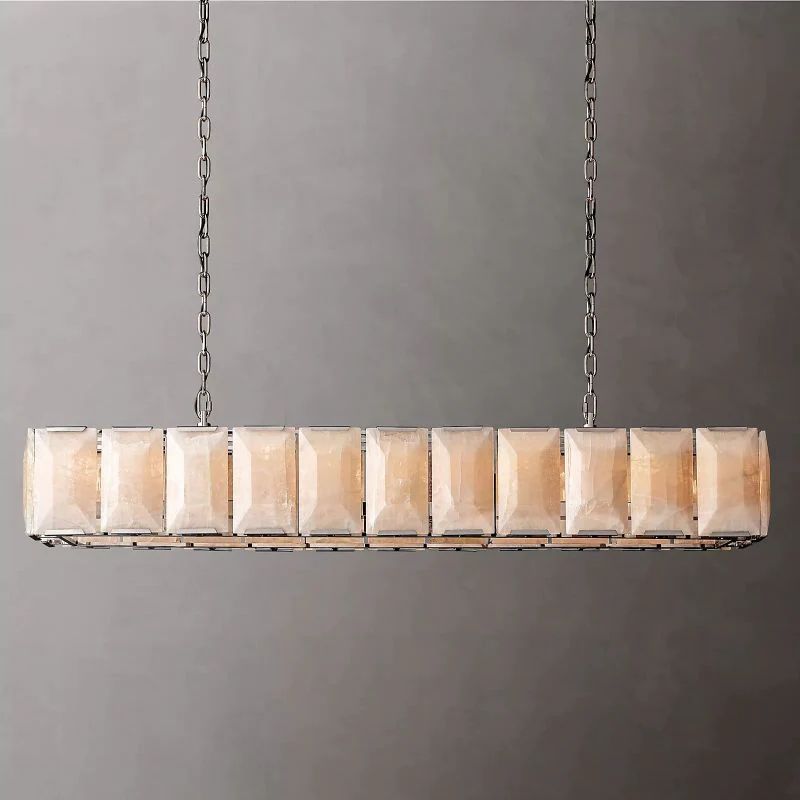 Paula Alabaster Rectangular Dining Room Chandelier 74"