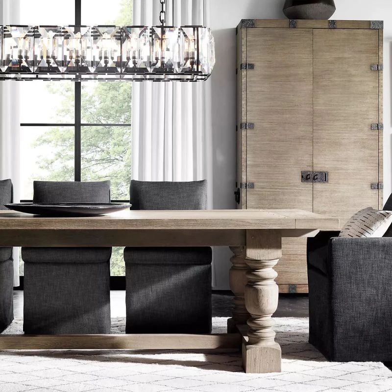 Paula Crystal Rectangular Dining Room Chandelier 42"