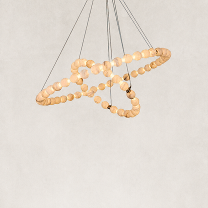 Pearl Double Circle Alabaster Chandelier