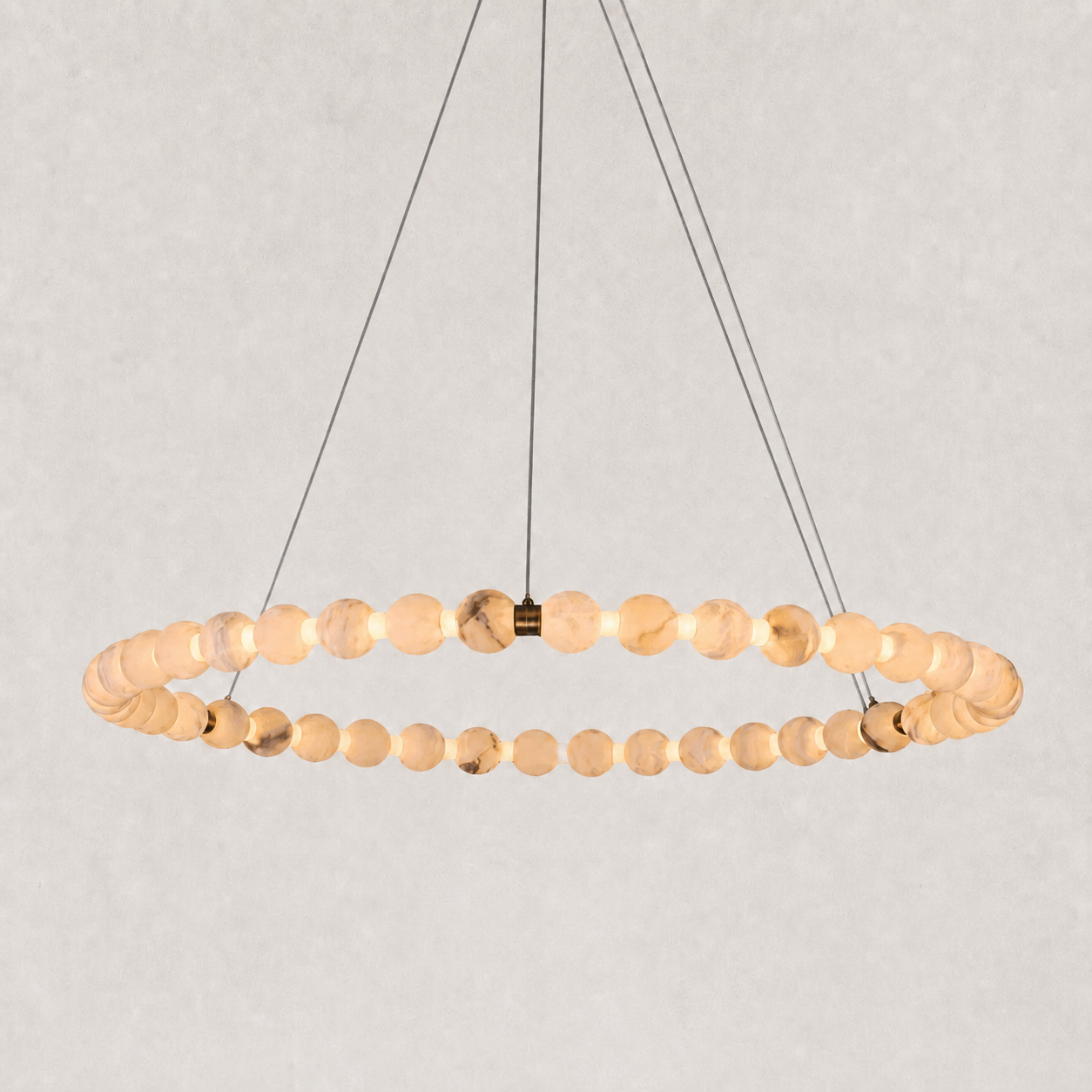 Pearl Single Circle Alabaster Chandelier