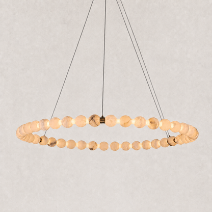 Pearl Single Circle Alabaster Chandelier