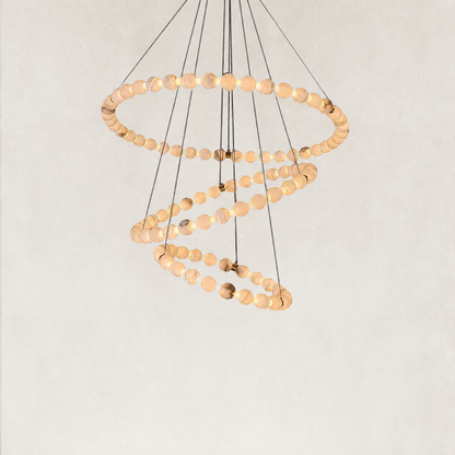 Pearl Triple Circle Alabaster Chandelier