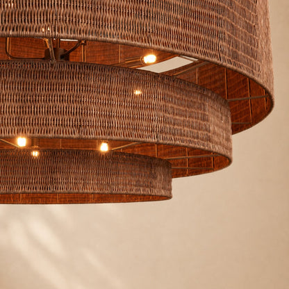 Penn Rattan Chandelier 52"