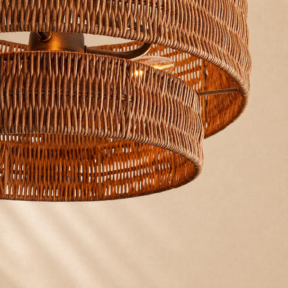 Penn Rattan Flush Mount